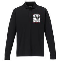 Proud Maga Garbage Trump Supporter Performance Long Sleeve Polo