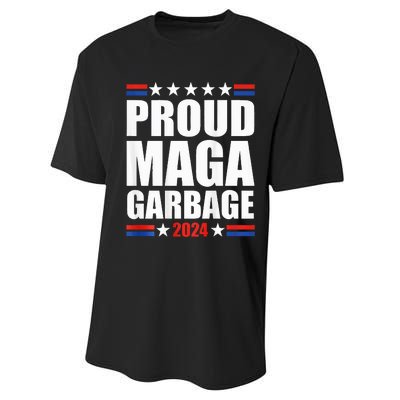 Proud Maga Garbage Trump Supporter Performance Sprint T-Shirt