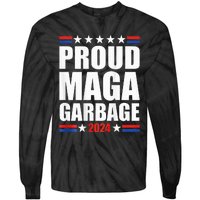 Proud Maga Garbage Trump Supporter Tie-Dye Long Sleeve Shirt