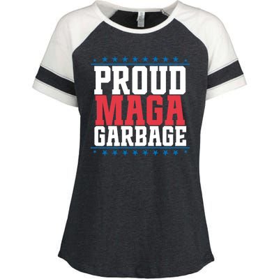 Proud Maga Garbage Trump Supporter Enza Ladies Jersey Colorblock Tee