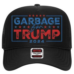 Proud Maga Garbage For Trump Supporter Gift High Crown Mesh Back Trucker Hat