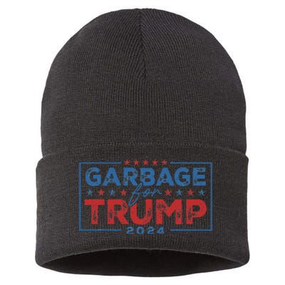 Proud Maga Garbage For Trump Supporter Gift Sustainable Knit Beanie