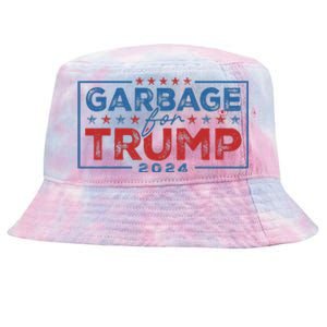 Proud Maga Garbage For Trump Supporter Gift Tie-Dyed Bucket Hat