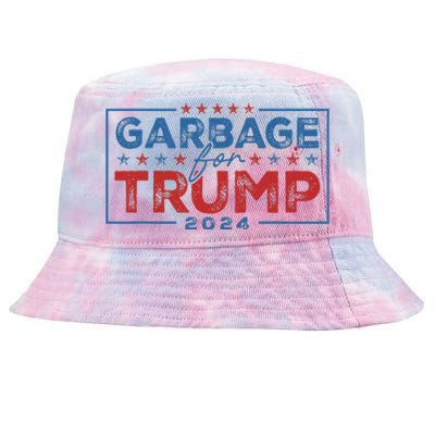 Proud Maga Garbage For Trump Supporter Gift Tie-Dyed Bucket Hat