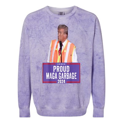 Proud Maga Garbage For Trump 2024 Trump Supporter Colorblast Crewneck Sweatshirt