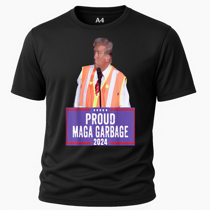 Proud Maga Garbage For Trump 2024 Trump Supporter Cooling Performance Crew T-Shirt