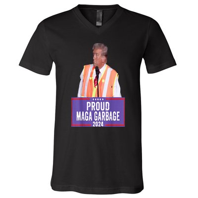 Proud Maga Garbage For Trump 2024 Trump Supporter V-Neck T-Shirt