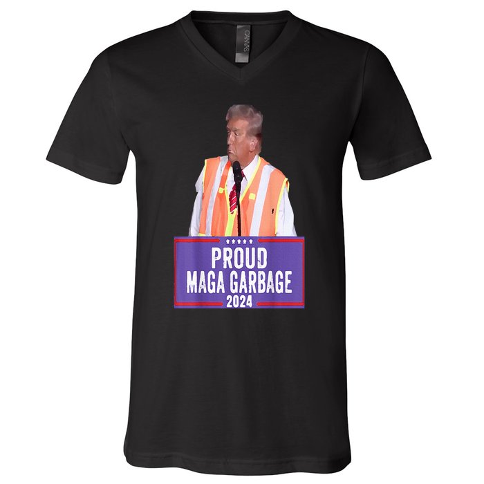 Proud Maga Garbage For Trump 2024 Trump Supporter V-Neck T-Shirt