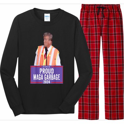 Proud Maga Garbage For Trump 2024 Trump Supporter Long Sleeve Pajama Set