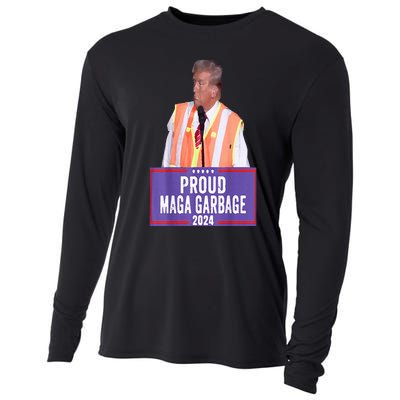 Proud Maga Garbage For Trump 2024 Trump Supporter Cooling Performance Long Sleeve Crew