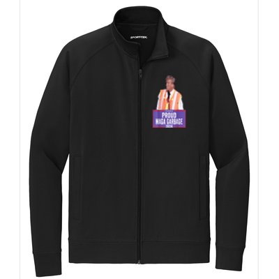 Proud Maga Garbage For Trump 2024 Trump Supporter Stretch Full-Zip Cadet Jacket