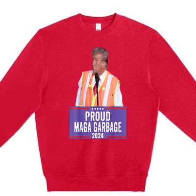 Proud Maga Garbage For Trump 2024 Trump Supporter Premium Crewneck Sweatshirt