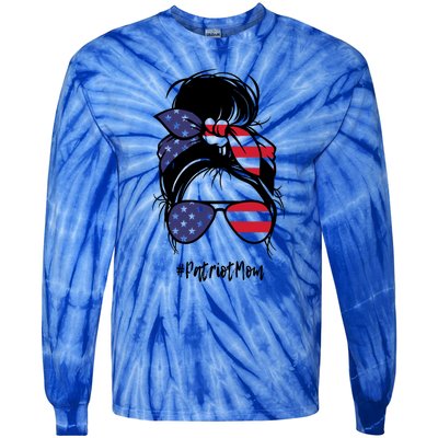 Patriot Mom Gift Tie-Dye Long Sleeve Shirt