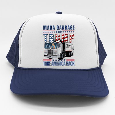 Proud Maga Garbage Trump Supporter Trump Garbage Truck Trucker Hat