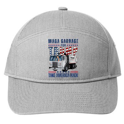 Proud Maga Garbage Trump Supporter Trump Garbage Truck 7-Panel Snapback Hat