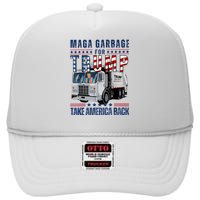 Proud Maga Garbage Trump Supporter Trump Garbage Truck High Crown Mesh Back Trucker Hat