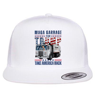 Proud Maga Garbage Trump Supporter Trump Garbage Truck Flat Bill Trucker Hat