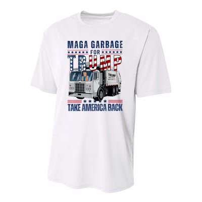 Proud Maga Garbage Trump Supporter Trump Garbage Truck Youth Performance Sprint T-Shirt