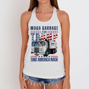 Proud Maga Garbage Trump Supporter Trump Garbage Truck Women's Knotted Racerback Tank