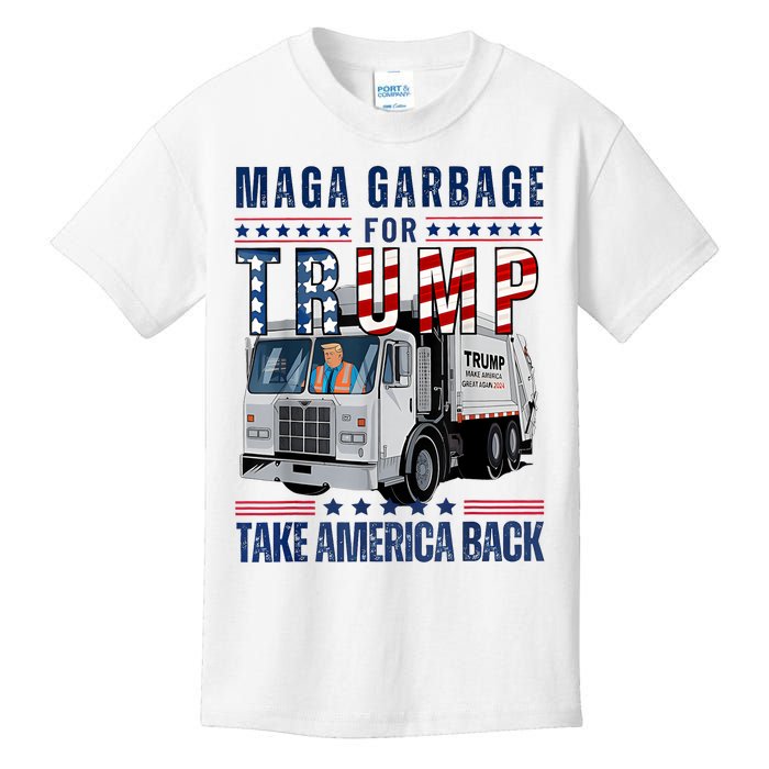 Proud Maga Garbage Trump Supporter Trump Garbage Truck Kids T-Shirt