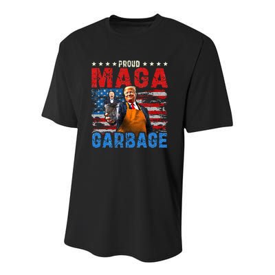 Proud Maga Garbage Trump Vance 2024 Supporter Youth Performance Sprint T-Shirt