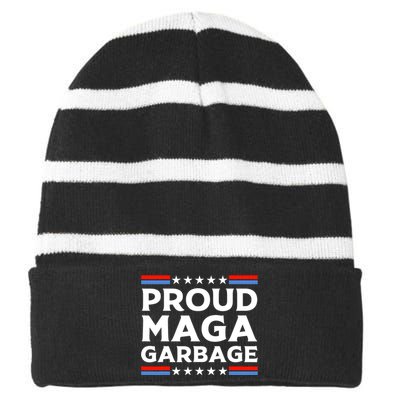 Proud Maga Garbage Striped Beanie with Solid Band