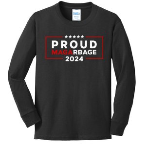 Proud Maga Garbage Trump Supporter Kids Long Sleeve Shirt