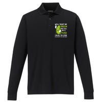 Paint Me Green And Call Me A Pickle Bitches Funny Performance Long Sleeve Polo