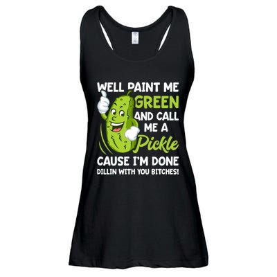 Paint Me Green And Call Me A Pickle Bitches Funny Ladies Essential Flowy Tank