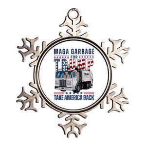 Proud Maga Garbage Trump Supporter Trump Garbage Truck Metallic Star Ornament