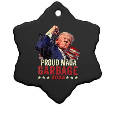 Proud Maga Garbage Trump Supporter Ceramic Star Ornament