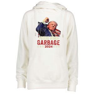 Proud Maga Garbage Trump Supporter Womens Funnel Neck Pullover Hood