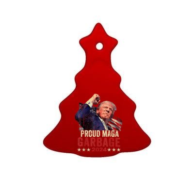 Proud Maga Garbage Trump Supporter Ceramic Tree Ornament