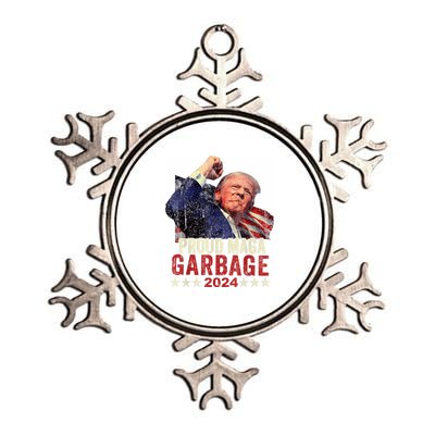 Proud Maga Garbage Trump Supporter Metallic Star Ornament