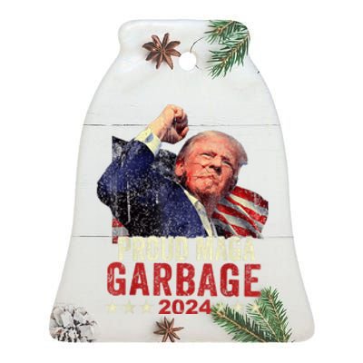 Proud Maga Garbage Trump Supporter Ceramic Bell Ornament