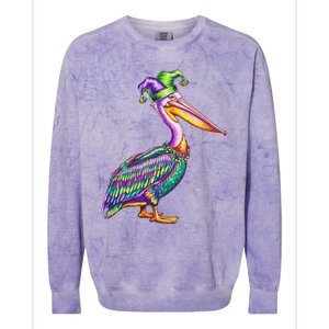 Pelican Mardi Gras Carnival Animal Lover Colorblast Crewneck Sweatshirt