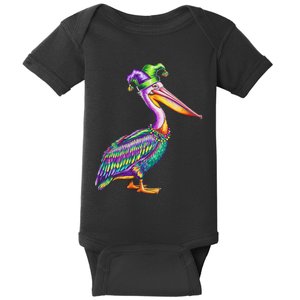 Pelican Mardi Gras Carnival Animal Lover Baby Bodysuit