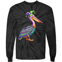 Pelican Mardi Gras Carnival Animal Lover Tie-Dye Long Sleeve Shirt