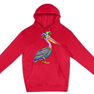 Pelican Mardi Gras Carnival Animal Lover Premium Pullover Hoodie