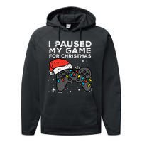 Paused My Game Christmas Gamer Xmas Performance Fleece Hoodie