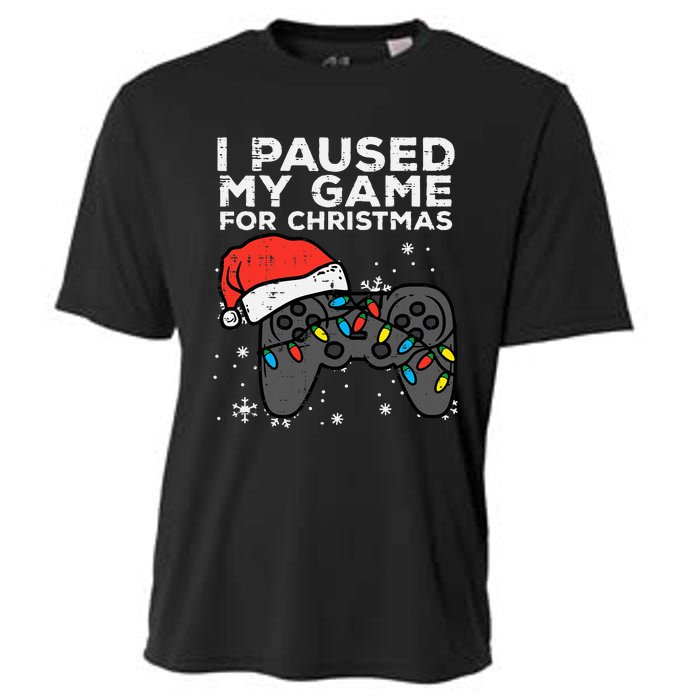 Paused My Game Christmas Gamer Xmas Cooling Performance Crew T-Shirt