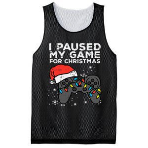 Paused My Game Christmas Gamer Xmas Mesh Reversible Basketball Jersey Tank