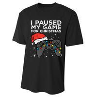 Paused My Game Christmas Gamer Xmas Performance Sprint T-Shirt