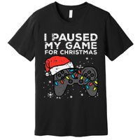 Paused My Game Christmas Gamer Xmas Premium T-Shirt