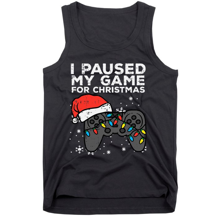 Paused My Game Christmas Gamer Xmas Tank Top