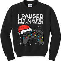 Paused My Game Christmas Gamer Xmas Kids Sweatshirt