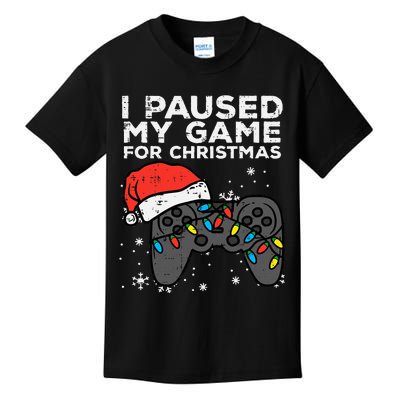 Paused My Game Christmas Gamer Xmas Kids T-Shirt