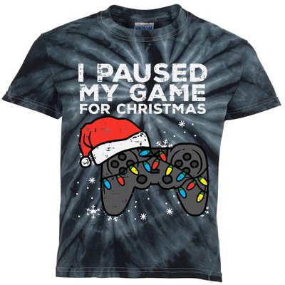 Paused My Game Christmas Gamer Xmas Kids Tie-Dye T-Shirt