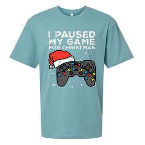 Paused My Game Christmas Gamer Xmas Sueded Cloud Jersey T-Shirt