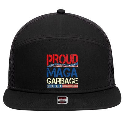 Proud Maga Garbage Trump Supporter 7 Panel Mesh Trucker Snapback Hat